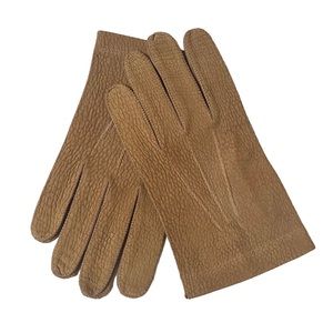 MEN’S EXCLUSIVE VINTAGE PECCARY LEATHER UNLINED GLOVES, NO TAGS, LIKELY SIZE M